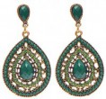Pendientes de Circonitas y Piedras - Verde